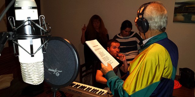 Grabando las canciones de El Sapo Verul